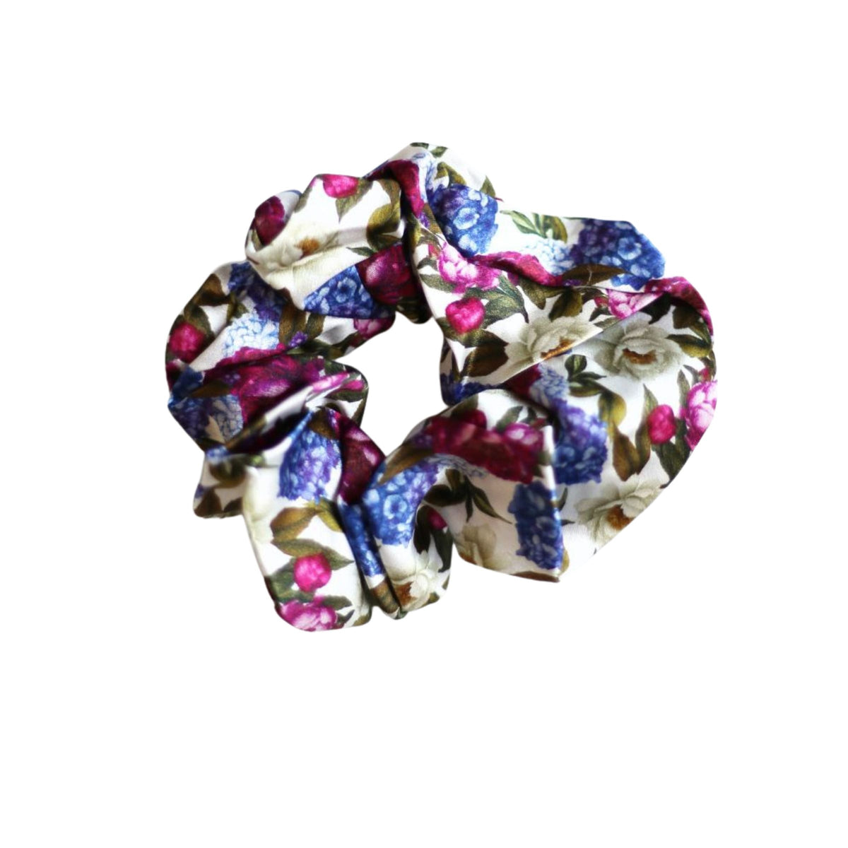 A Country Love Story White Floral Silk Scrunchie