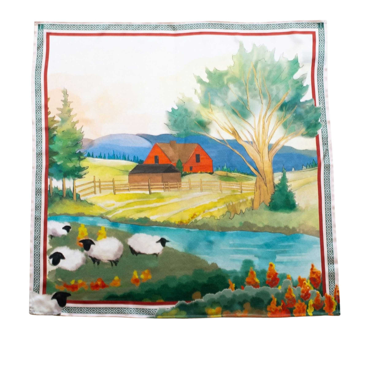 Agrarian Sheep Silk Scarf Squarelet