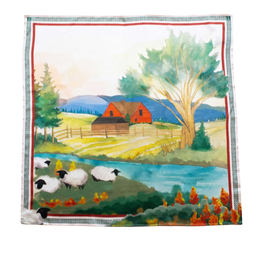 Agrarian Sheep Silk Scarf Squarelet