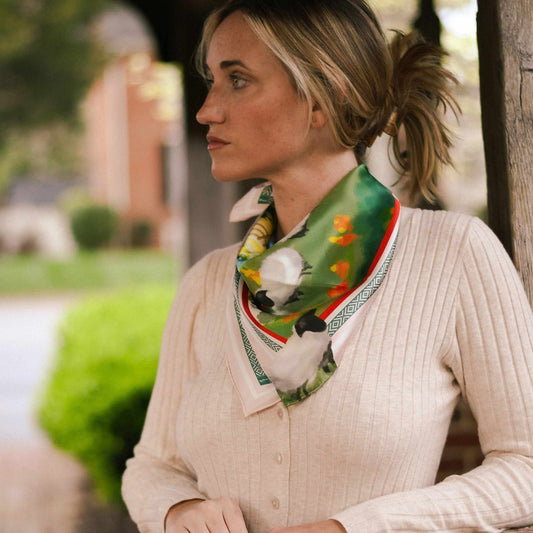 Agrarian Sheep Silk Scarf Squarelet