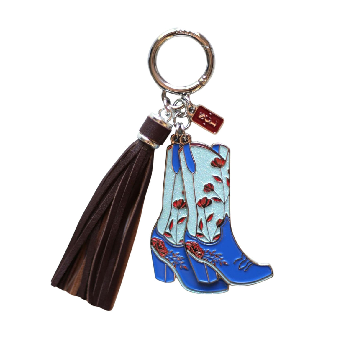 Americana Cowgirl Boots Keychain or Bag Charm