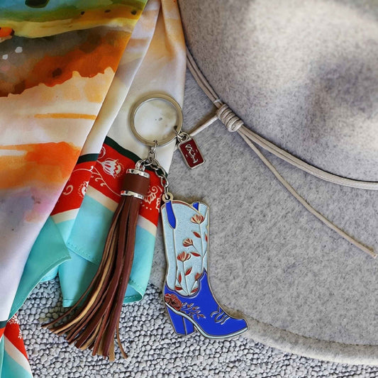 Americana Cowgirl Boots Keychain or Bag Charm