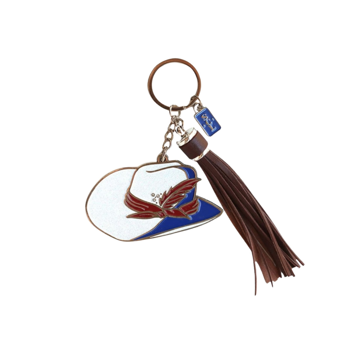 Americana Cowgirl Hat Keychain or Bag Charm