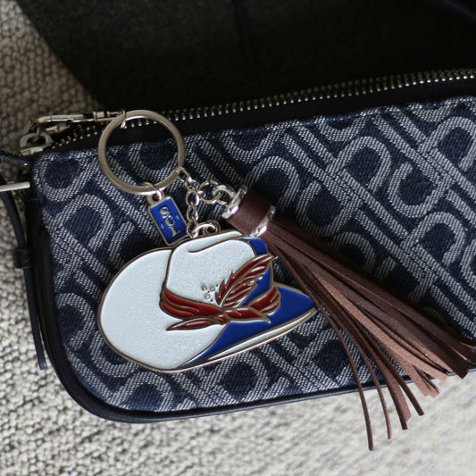 Americana Cowgirl Hat Keychain or Bag Charm