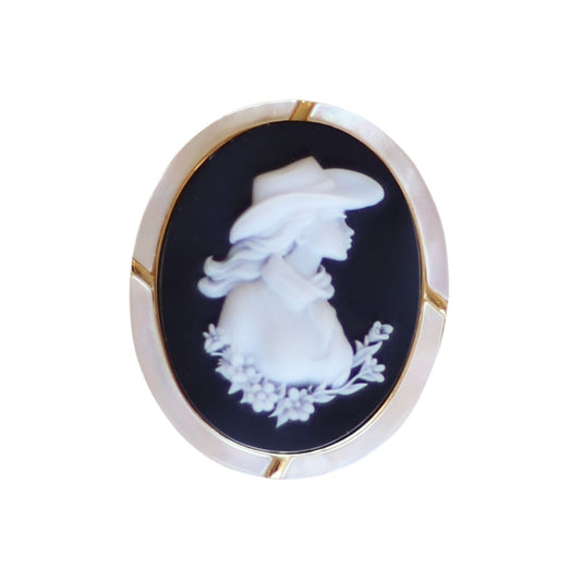 Cowgirl Cameo Brooch