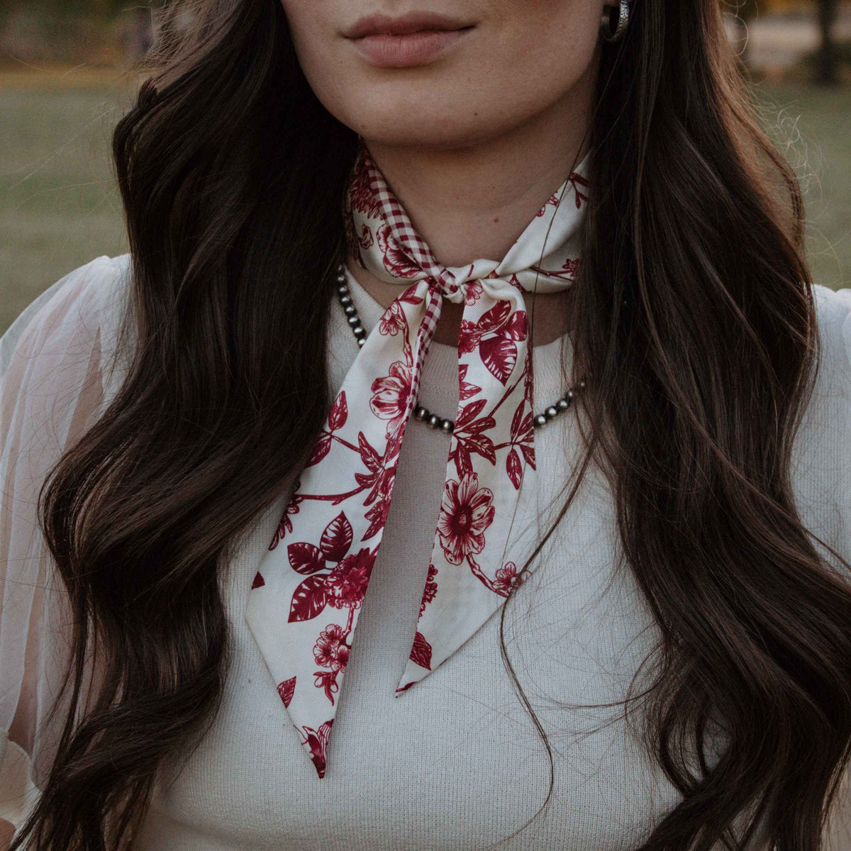 Crimson Floral Gingham Lil Twilly