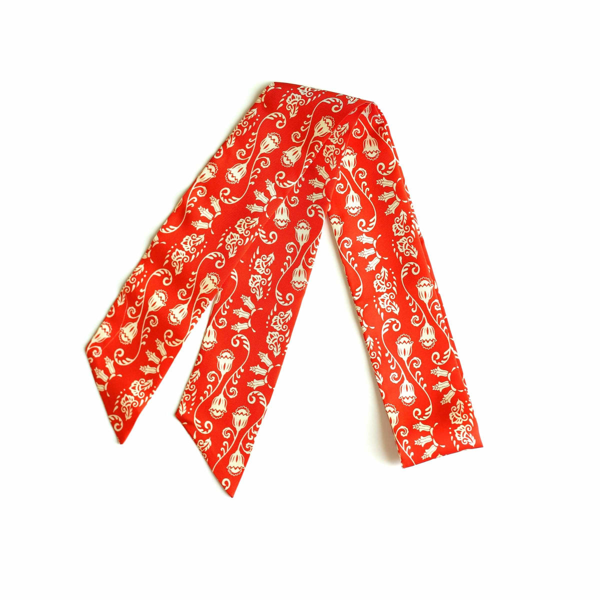 Essential Paisley Silk Twilly in Rust