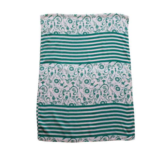 Green Paisley Viscose Stole Scarf