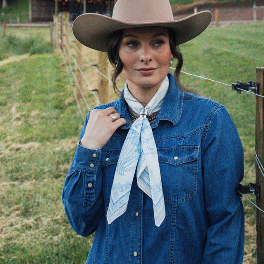 Ladies of 1776 Bandana Scarf – Blue Chambray