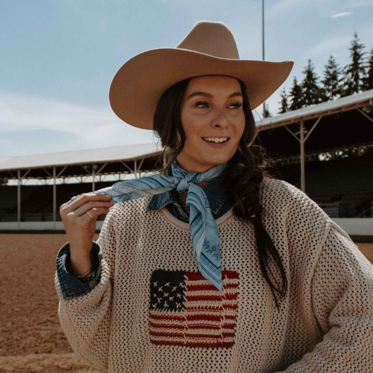 Ladies of 1776 Bandana Scarf – Blue Denim