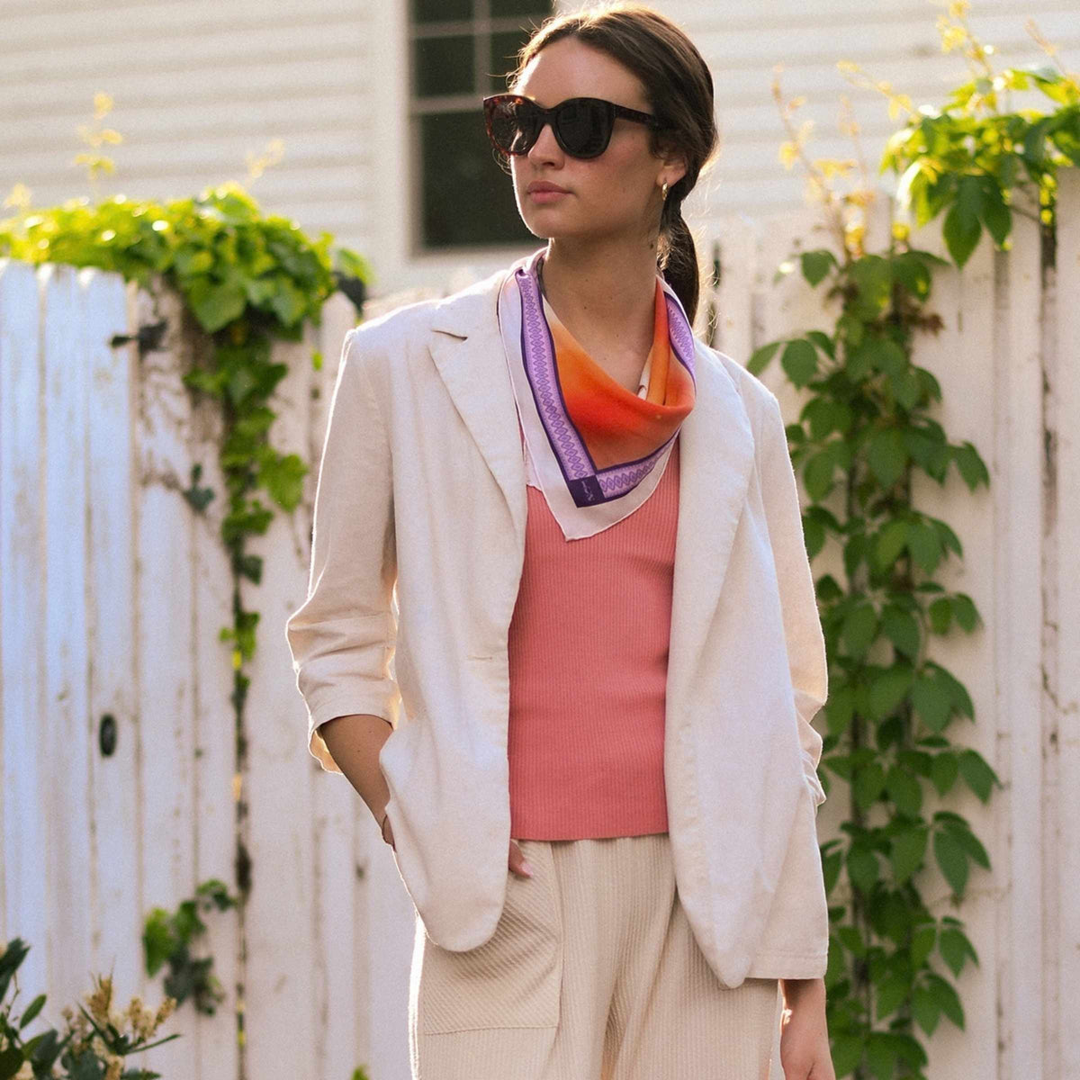 Lavender Harvest Silk Scarf Squarelet