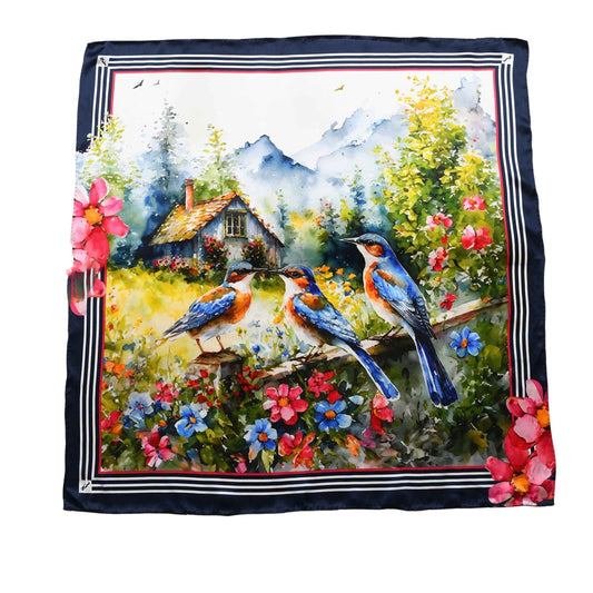 Mockingbird Serenade Silk Scarf Squarelet
