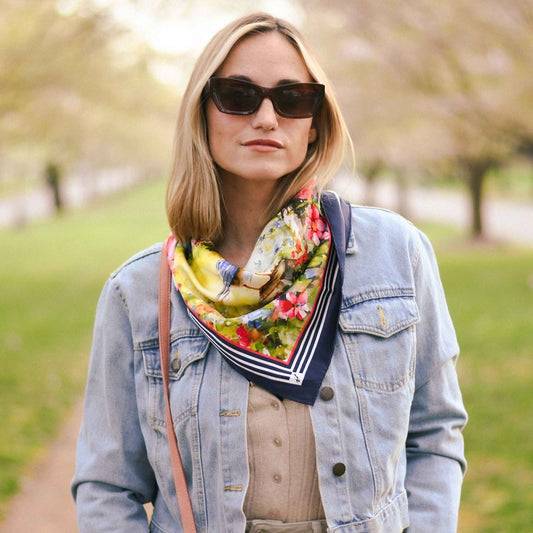 Mockingbird Serenade Silk Scarf Squarelet