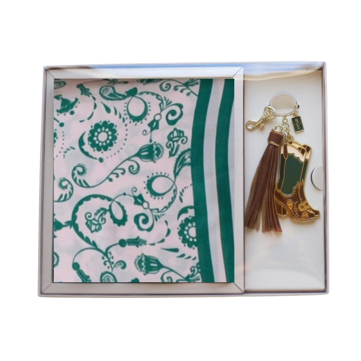 Paisley Chic Viscose Scarf Gift Set with Keychain