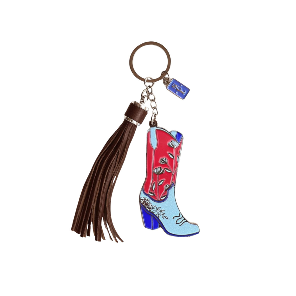 Patriotic Cowgirl Boots Keychain or Bag Charm