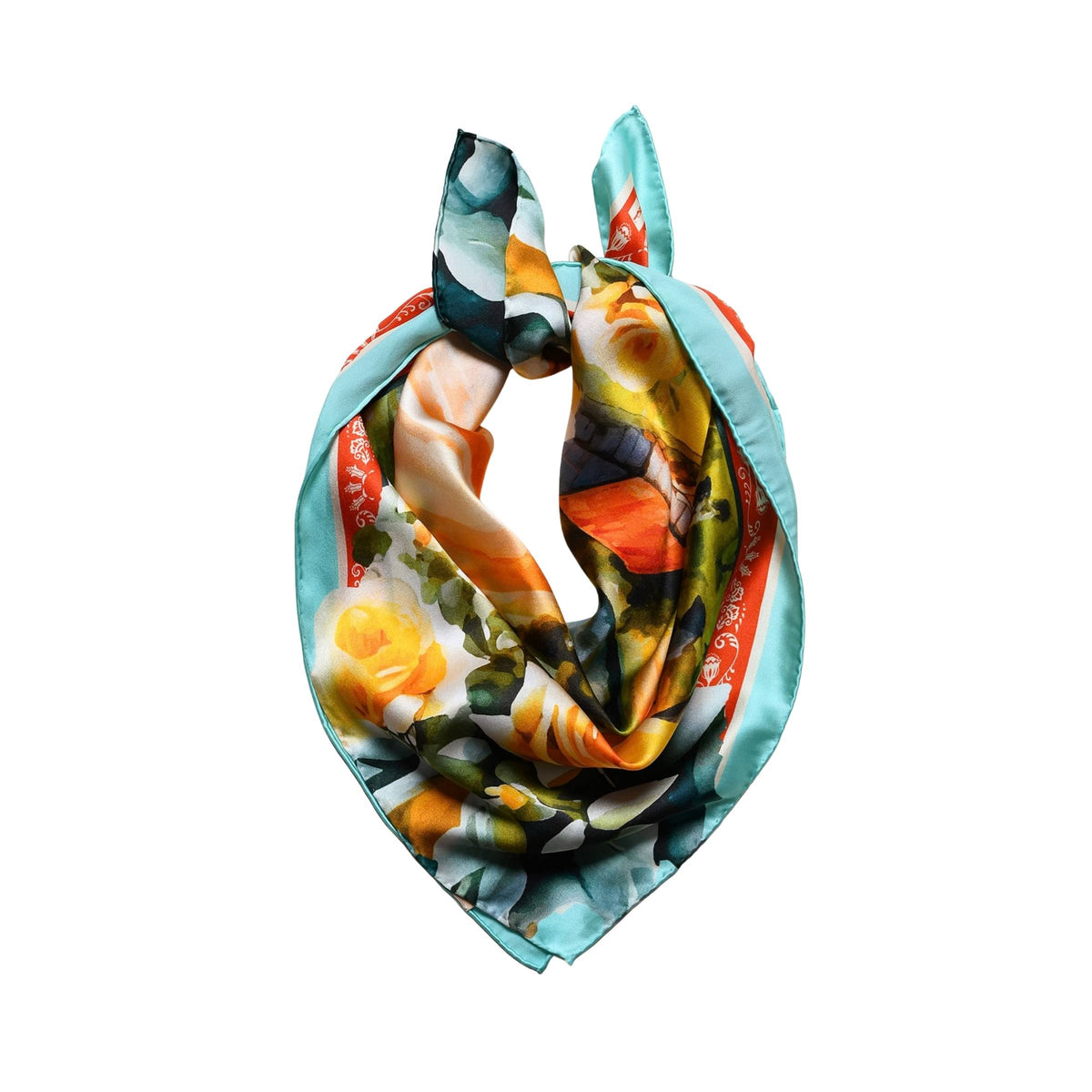 Prairie Rose Roundup Silk Scarf Squarelet