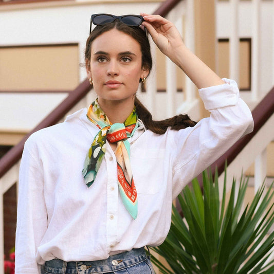 Prairie Rose Roundup Silk Scarf Squarelet