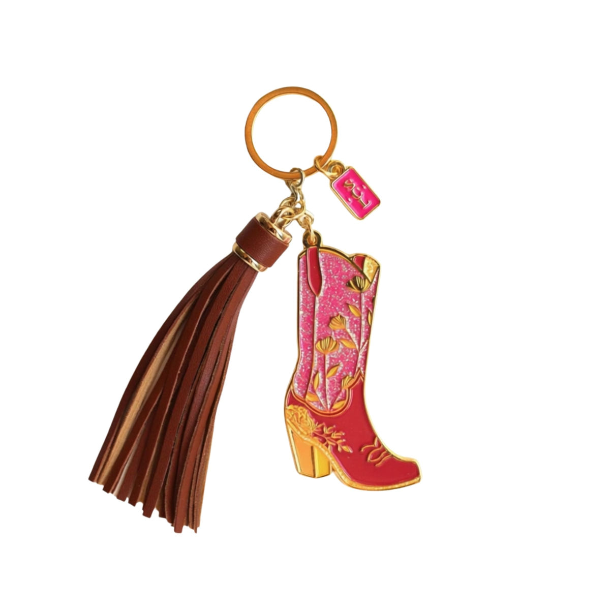 Rodeo Glam Cowgirl Boots Keychain or Bag Charm