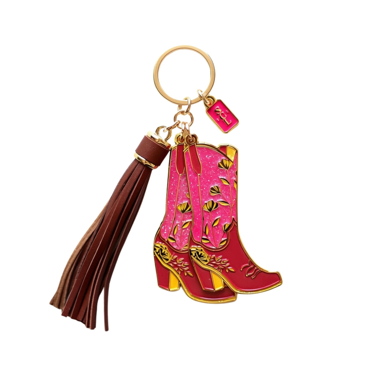 Rodeo Glam Cowgirl Boots Keychain or Bag Charm