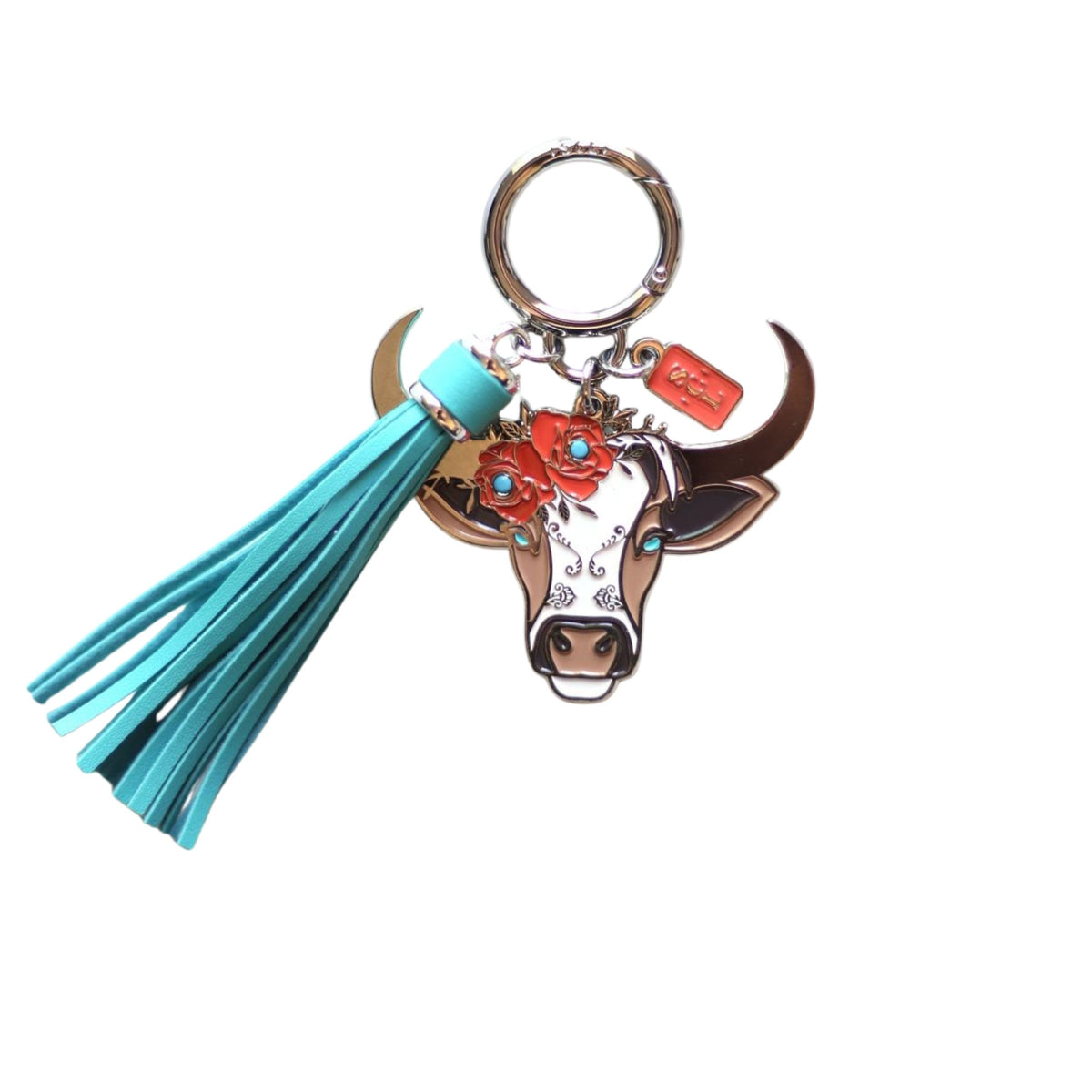 Rodeo Rosie Cow Keychain or Bag Charm