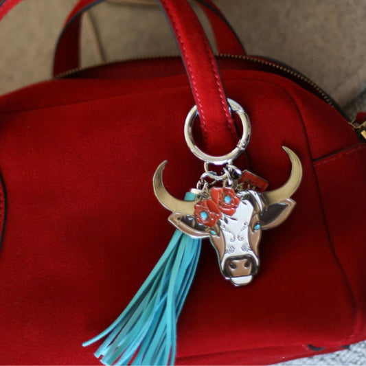 Rodeo Rosie Cow Keychain or Bag Charm