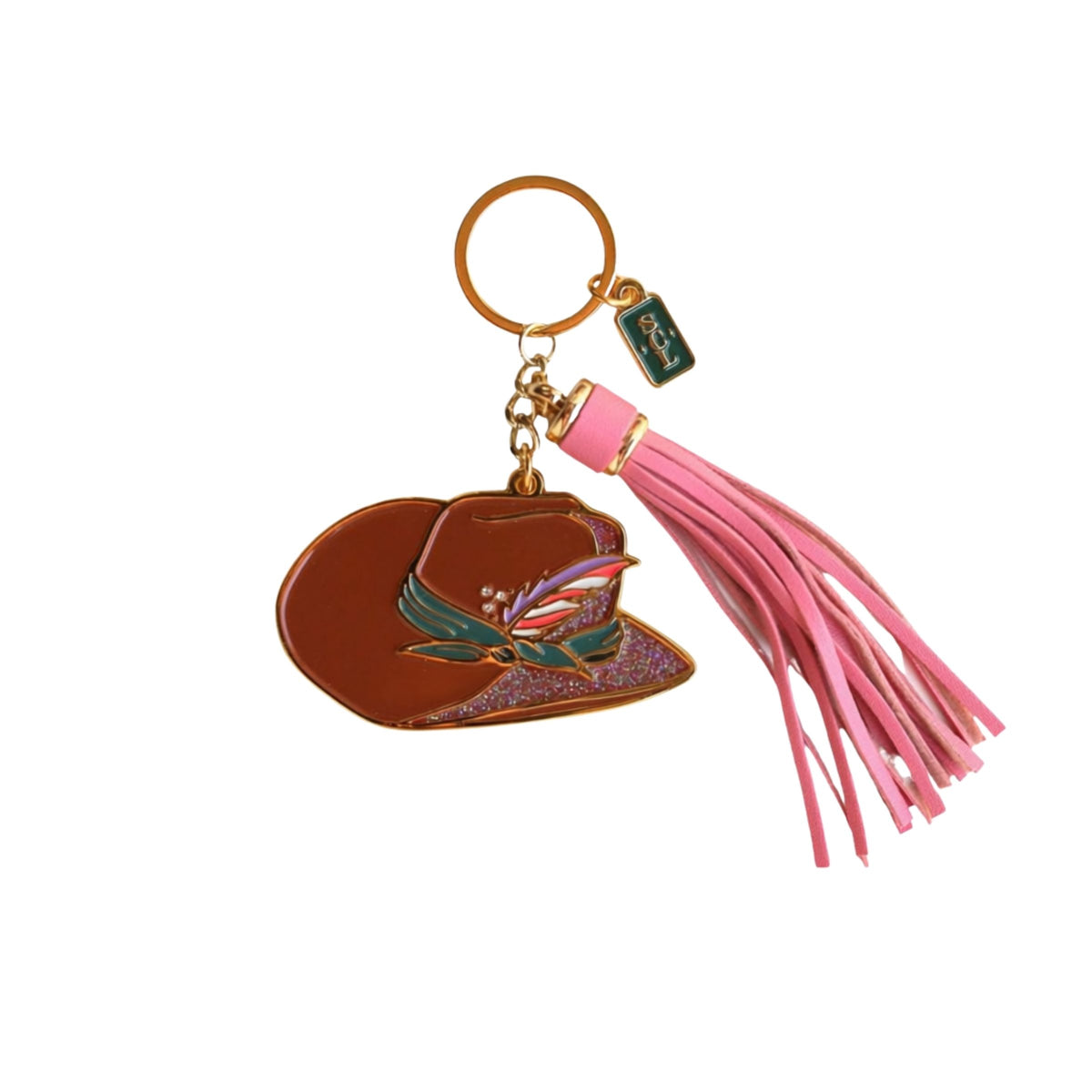 Rodeo Sparkle Cowgirl Hat Keychain or Bag Charm