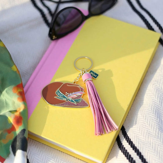 Rodeo Sparkle Cowgirl Hat Keychain or Bag Charm