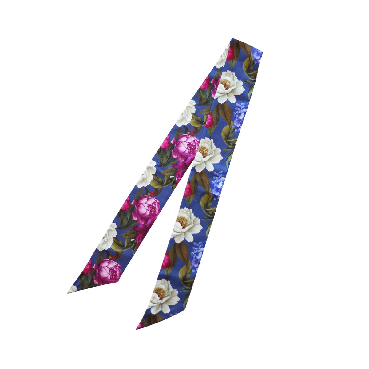 Romantic Blue Floral Twilly Scarf