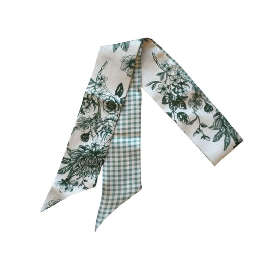 Sage and Moss Floral Gingham Lil Twilly