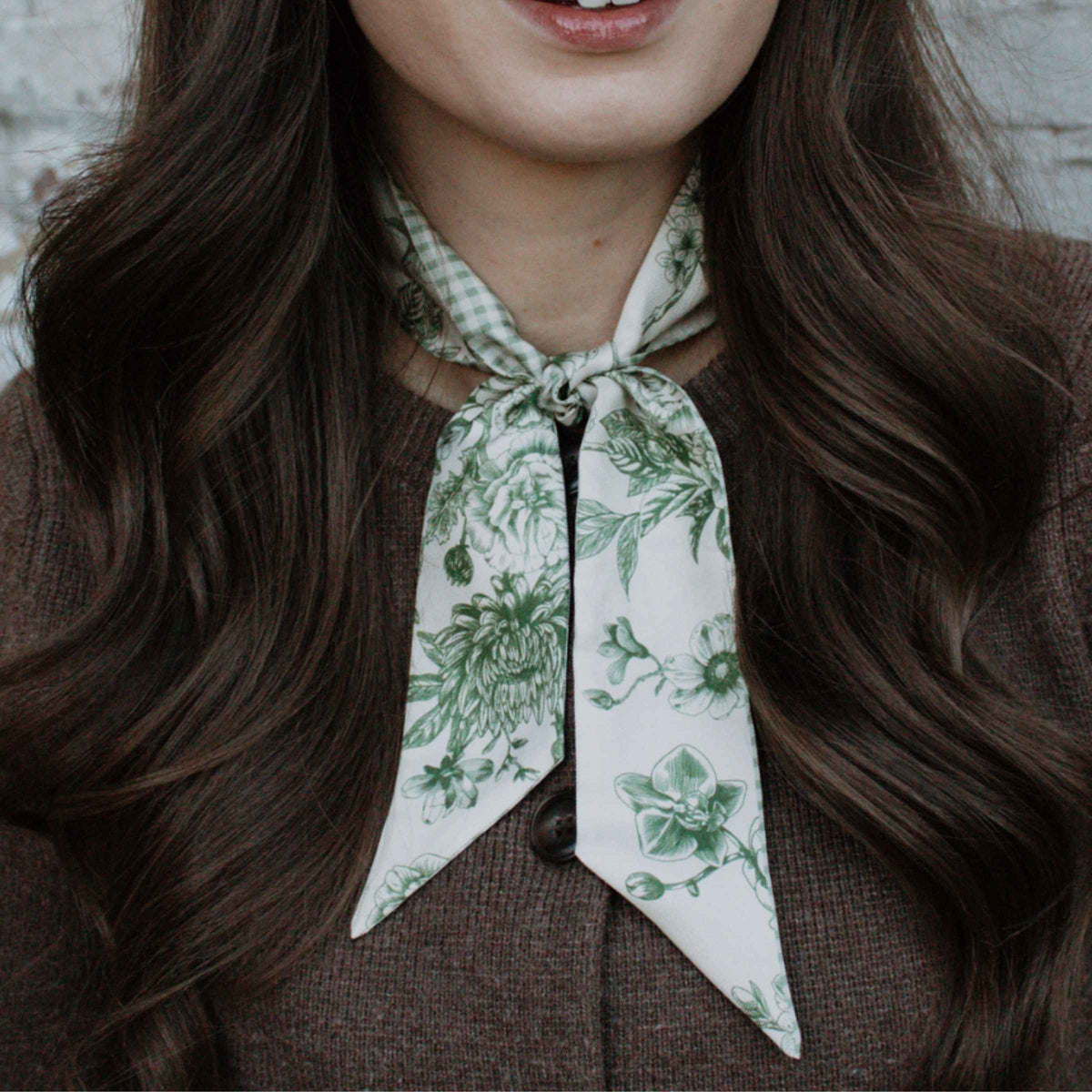 Sage and Moss Floral Gingham Lil Twilly
