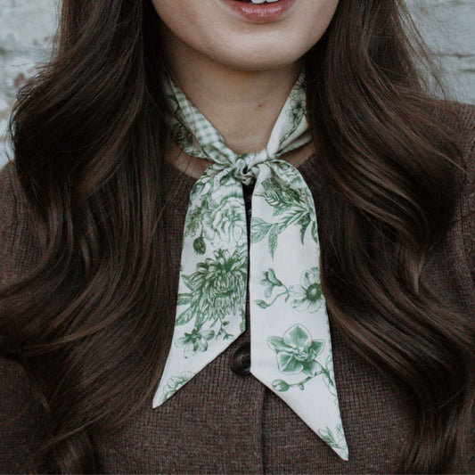 Sage and Moss Floral Gingham Lil Twilly
