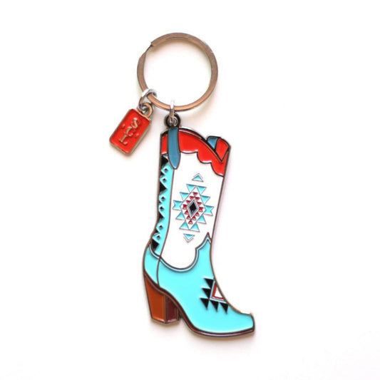 Southwest Aztec Cowgirl Boots Keychain or Bag Charm