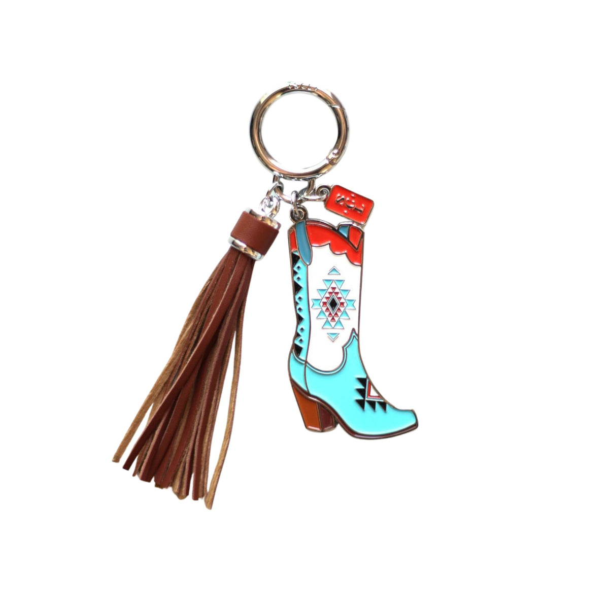 Southwest Aztec Cowgirl Boots Keychain or Bag Charm