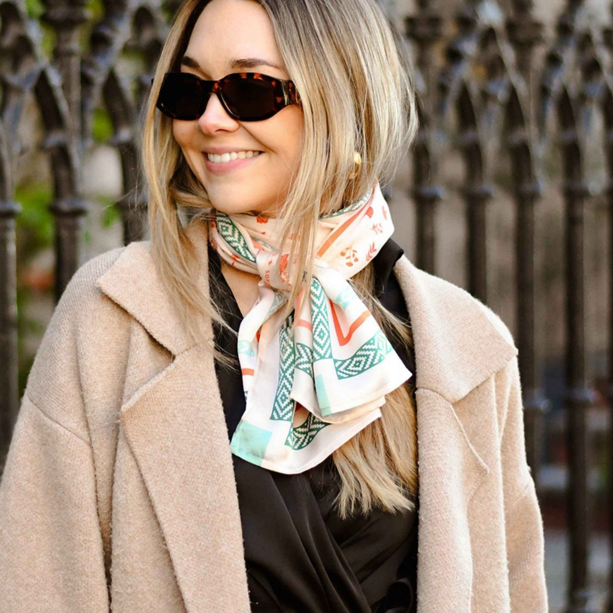 Southwest Ditsy Long Silk Scarf