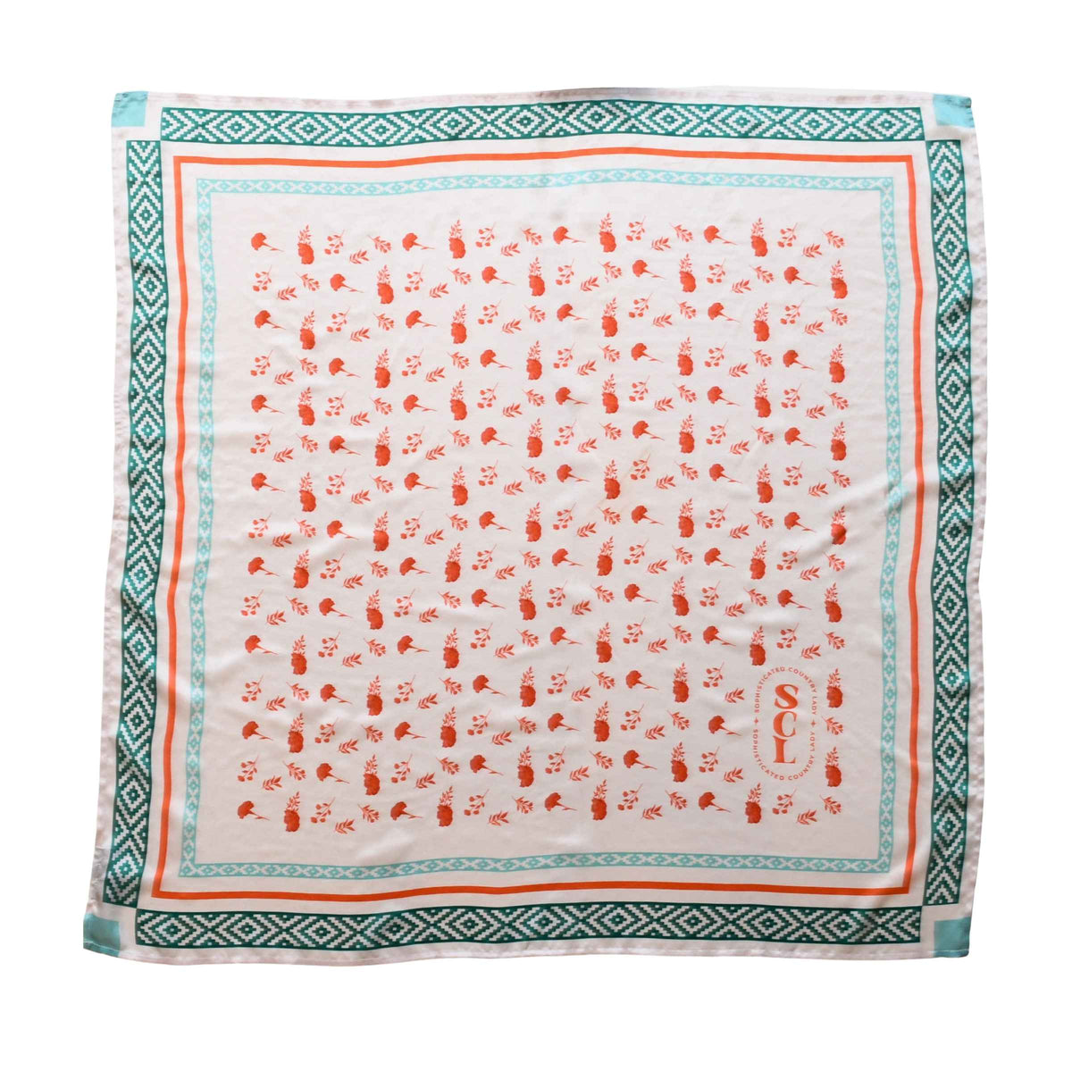 Southwest Ditsy Square Silk Scarf