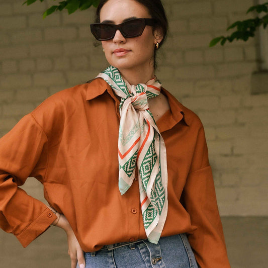 Southwest Ditsy Square Silk Scarf