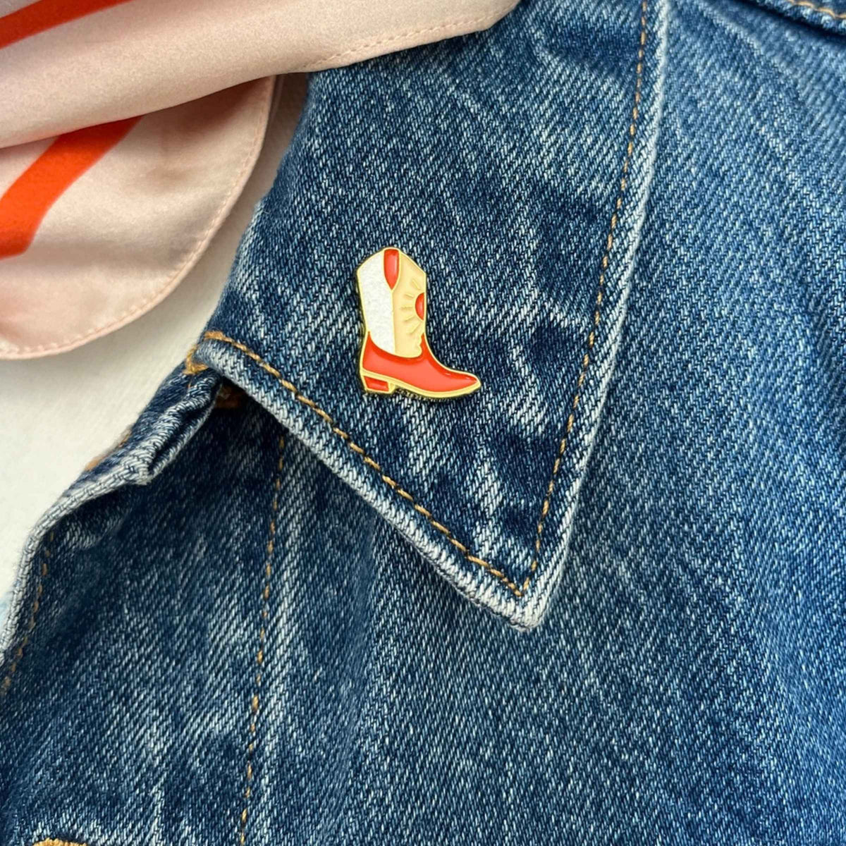 Sunburst Cowgirl Boot Enamel Pin