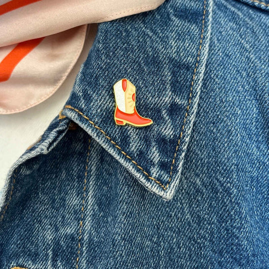 Sunburst Cowgirl Boot Enamel Pin