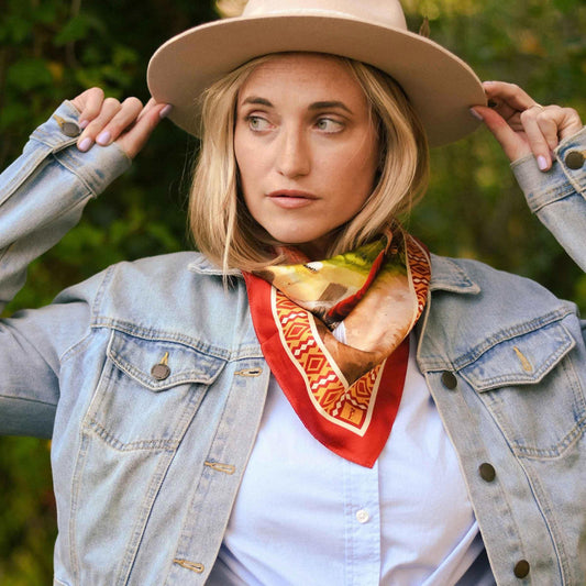 Tranquil Pastures Silk Scarf Squarelet