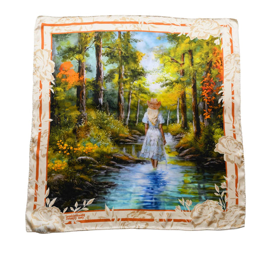 Whispering Streams Silk Scarf Squarelet