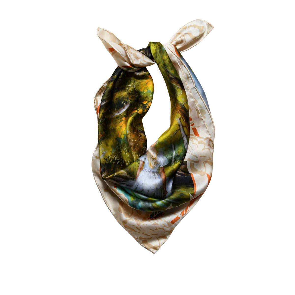 Whispering Streams Silk Scarf Squarelet