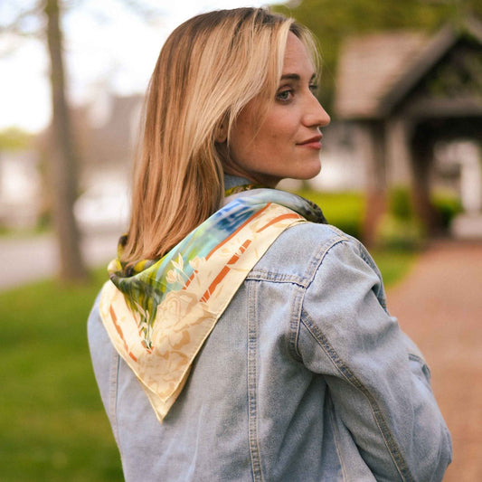 Whispering Streams Silk Scarf Squarelet