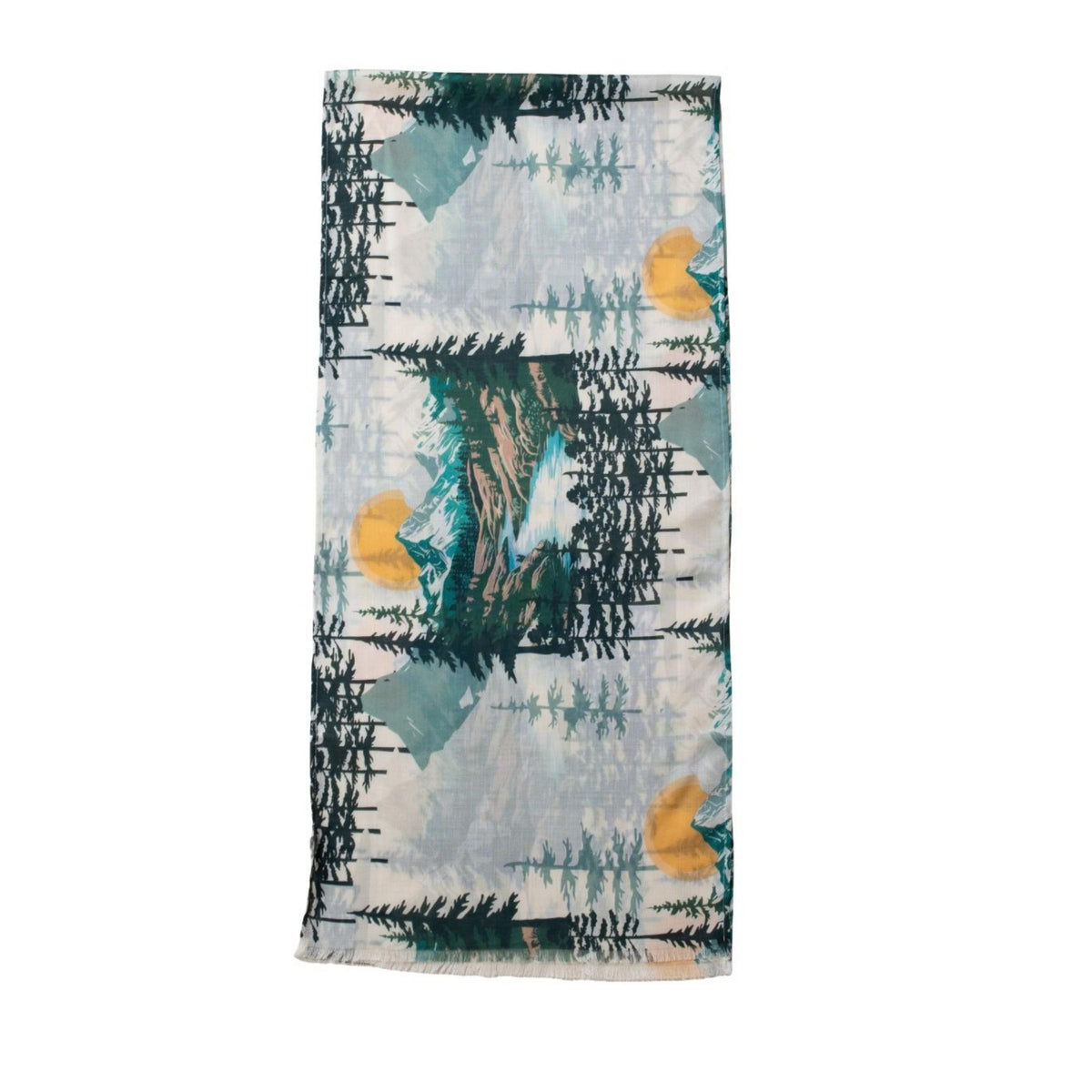 Winter Forest Long Wool-Silk Scarf