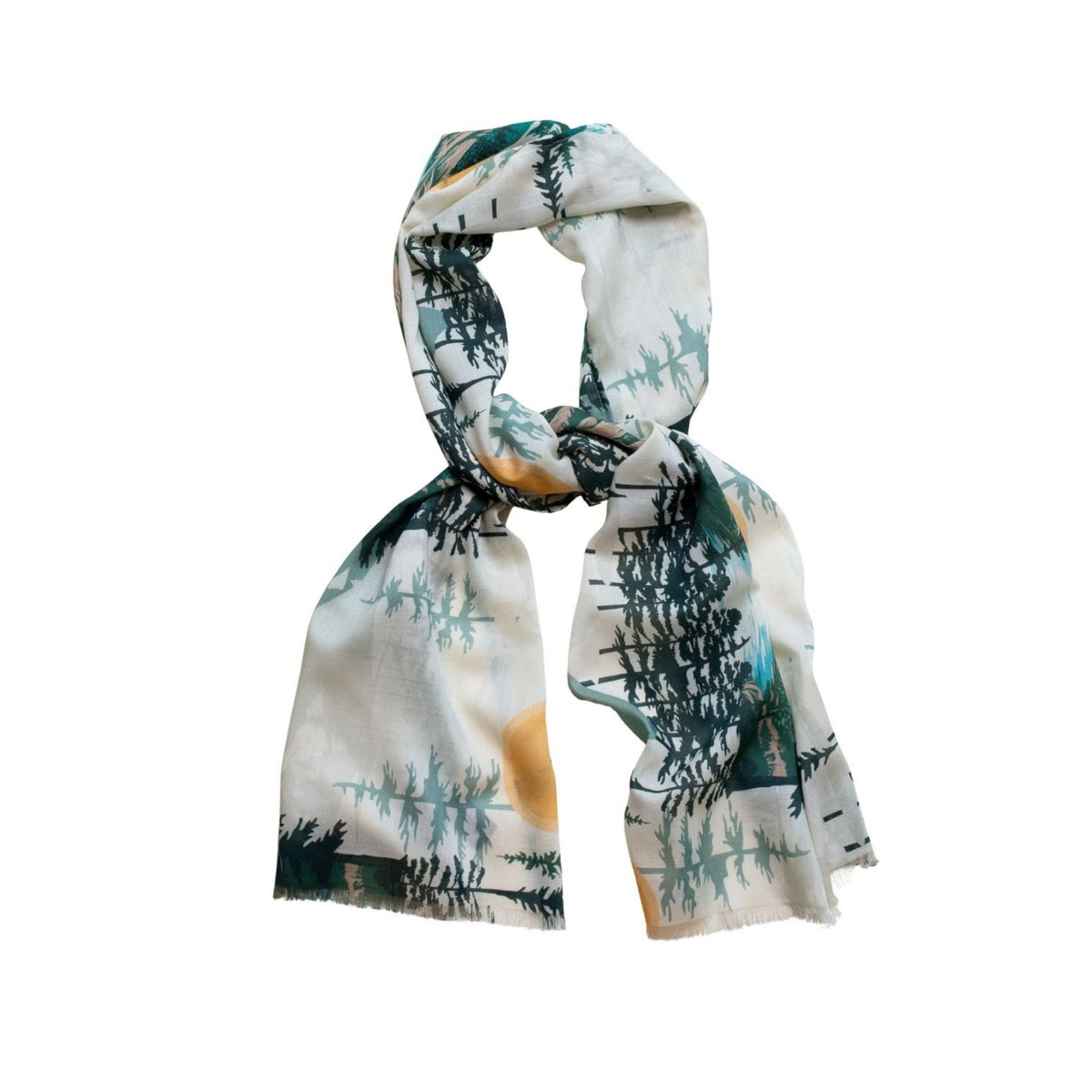 Winter Forest Long Wool-Silk Scarf