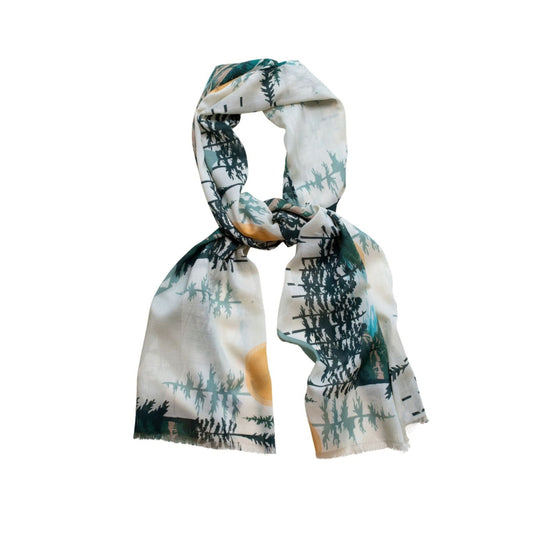 Winter Forest Long Wool-Silk Scarf