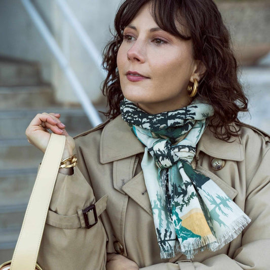 Winter Forest Long Wool-Silk Scarf