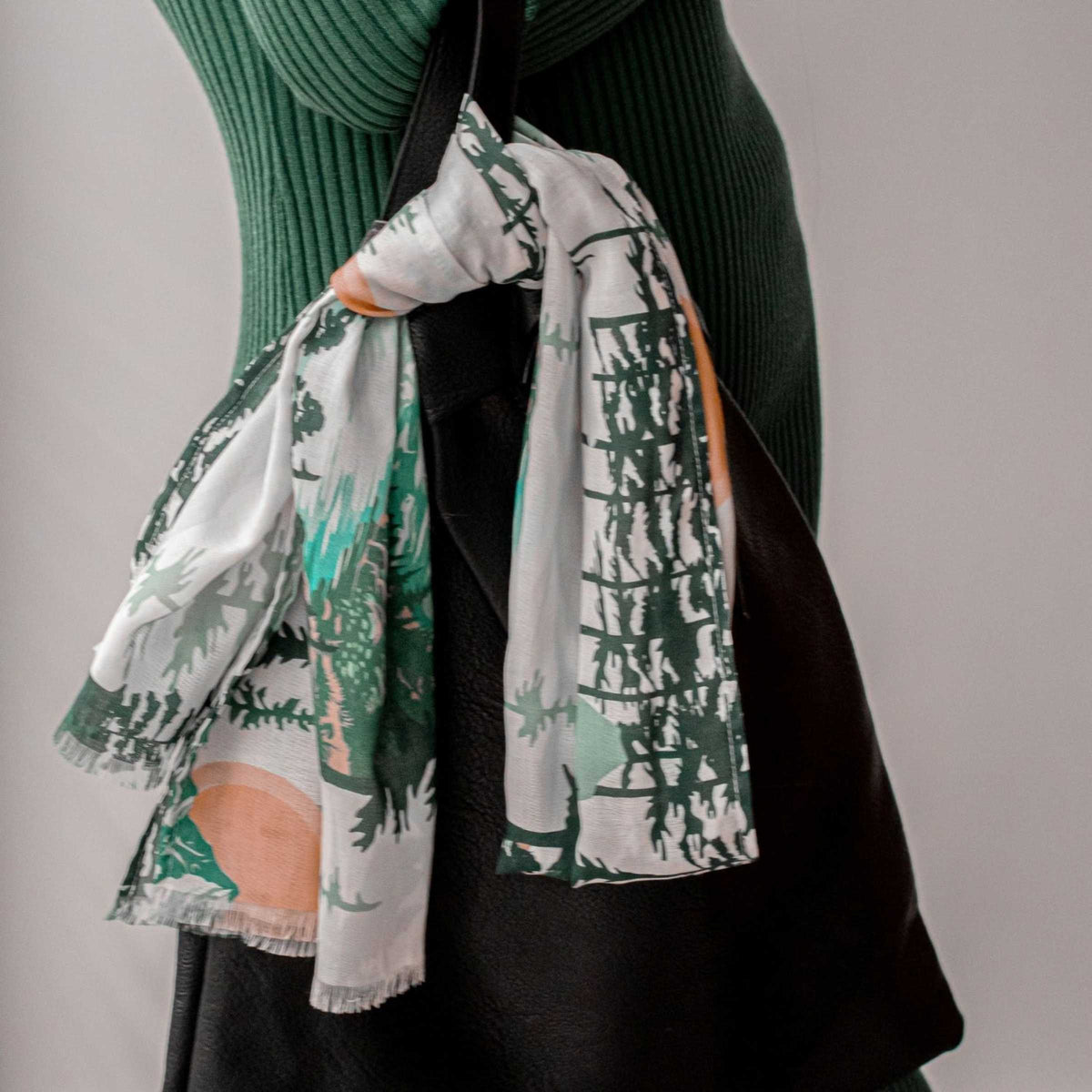 Winter Forest Long Wool-Silk Scarf